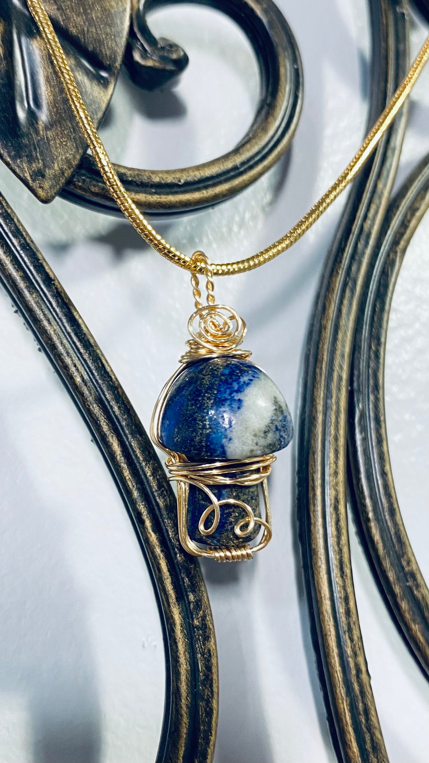 Lapis Lazuli Mini Mushroom Pendant